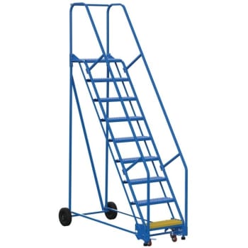Image for Vestil 58° Grip Strut 9-Step Rolling Warehouse Ladder 72.69" from HD Supply
