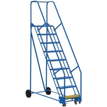 Image for Vestil 58° Perforated 9-Step Rolling Warehouse Ladder 72.69" from HD Supply