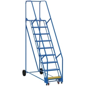 Image for Vestil 58° Perforated 9-Step Rolling Warehouse Ladder 78.94" from HD Supply