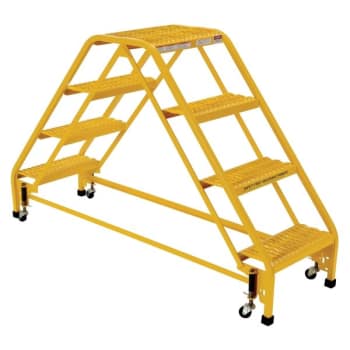 Image for Vestil Grip Strut 4-Step Double Sided Portable Ladder 65.56 X 19.31" from HD Supply