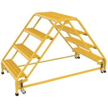 Image for Vestil Grip Strut 4-Step Double Sided Portable Ladder 65.56 X 32.75" from HD Supply
