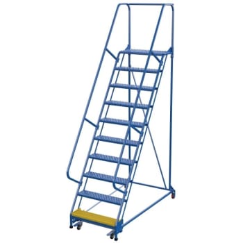 Image for Vestil Grip Strut 10-Step Portable Warehouse Ladder 75.13 X 38.94" from HD Supply
