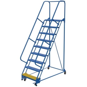 Image for Vestil Grip Strut 9-Step Portable Warehouse Ladder 68.88 X 38.94" from HD Supply