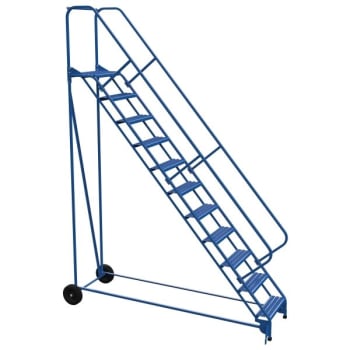Image for Vestil 50° Grip Strut 11-Step Roll-A-Fold Ladder 102.75 x 34.25" from HD Supply