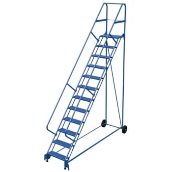 Image for Vestil 50° Perforated 12-Step Roll-A-Fold Ladder 113.31 X 34.25" from HD Supply