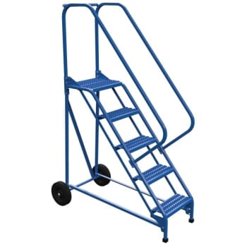 Image for Vestil 50° Grip Strut 5-Step Roll-A-Fold Ladder 54.31 X 28" from HD Supply