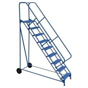 Image for Vestil 50° Grip Strut 9-Step Roll-A-Fold Ladder 89.63 x 34.25" from HD Supply