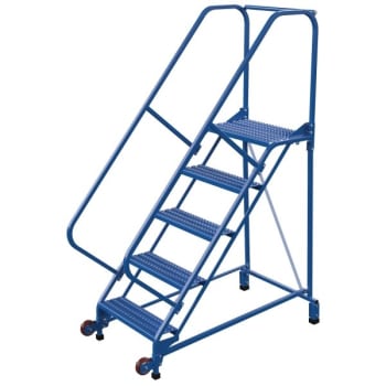 Image for Vestil 50° Grip Strut 5-Step Tip-N-Roll Ladder 55.5 x 29.5" from HD Supply