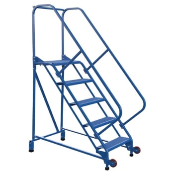 Image for Vestil 50° Perforated 5-Step Tip-N-Roll Ladder 55.5 X 29.5" from HD Supply