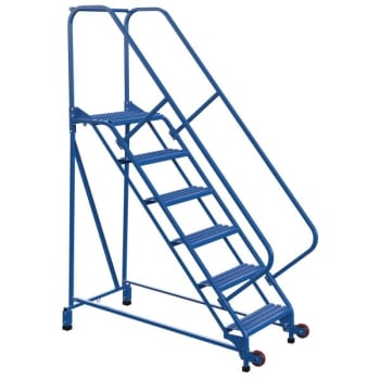Image for Vestil 50° Grip Strut 6-Step Tip-N-Roll Ladder 63.38 X 29.5" from HD Supply