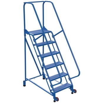 Image for Vestil 58° Perforated 6-Step Tip-N-Roll Ladder 54.31 X 29.5" from HD Supply