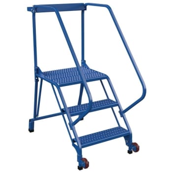 Image for Vestil 50° Grip Strut 3-Step Tip-N-Roll Straddle Ladder 52.56 x 29.5" from HD Supply