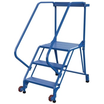 Image for Vestil 50° Perforated 3-Step Tip-N-Roll Straddle Ladder 52.56 X 29.5" from HD Supply