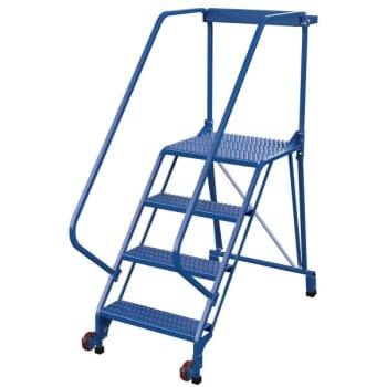 Image for Vestil 50° Grip Strut 4-Step Tip-N-Roll Straddle Ladder 60.94 X 29.5" from HD Supply