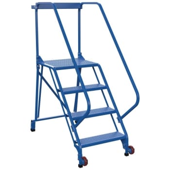 Image for Vestil 50° Perforated 4-Step Tip-N-Roll Straddle Ladder 60.94 X 29.5" from HD Supply