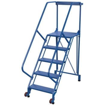 Image for Vestil 50° Grip Strut 5-Step Tip-N-Roll Straddle Ladder 69.38 x 29.5" from HD Supply