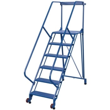 Image for Vestil 50° Grip Strut 6-Step Tip-N-Roll Straddle Ladder 77.13 X 29.5" from HD Supply