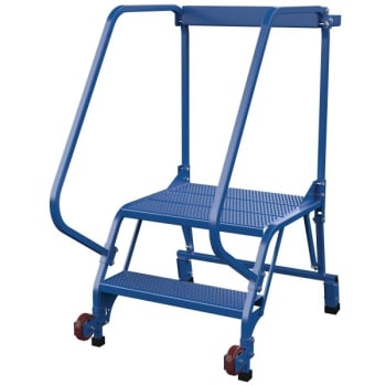 Image for Vestil 58° Perforated 2-Step Tip-N-Roll Straddle Ladder 44.19 X 29.5" from HD Supply