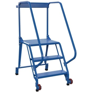 Image for Vestil 58° Perforated 3-Step Tip-N-Roll Straddle Ladder 50.44 X 29.5" from HD Supply