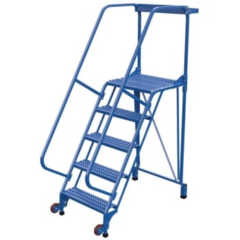Image for Vestil 58° Grip Strut 5-Step Tip-N-Roll Straddle Ladder 62 x 29.5" from HD Supply