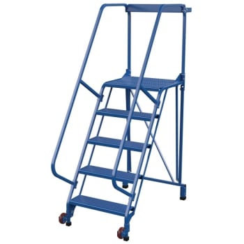 Image for Vestil 58° Perforated 5-Step Tip-N-Roll Straddle Ladder 62 x 29.5" from HD Supply