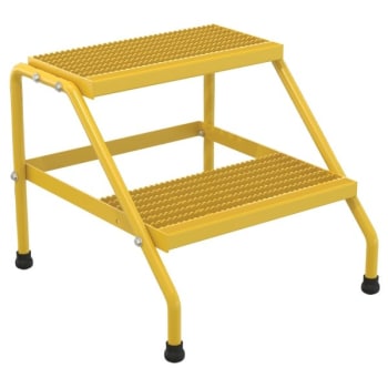 Image for Vestil Yellow 2-Step Knock-Down Aluminum Step Stand 24.56 x 22.81" from HD Supply