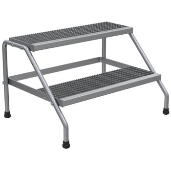 Image for Vestil 2-Step Wide Knock-Down Aluminum Step Stand 24.56 x 32.81" from HD Supply
