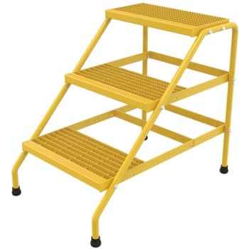Image for Vestil Yellow 3-Step Knock-Down Aluminum Step Stand 34.56 X 22.81" from HD Supply