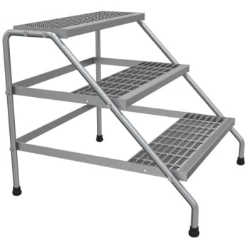 Image for Vestil 3-Step Wide Knock-Down Aluminum Step Stand 34.56 x 32.81" from HD Supply