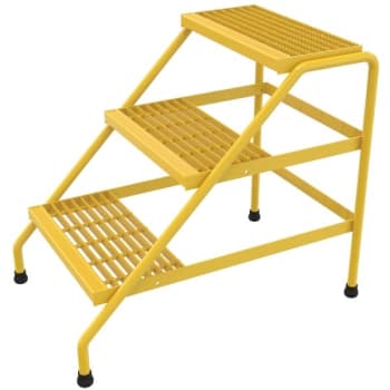 Vestil Yellow 3-Step Welded Aluminum Step Stand 34.56 x 22.81"
