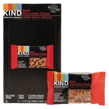 Image for Kind® Healthy Grains Bar, Dark Chocolate Chunk, 1.2 Oz, Package Of 12 from HD Supply
