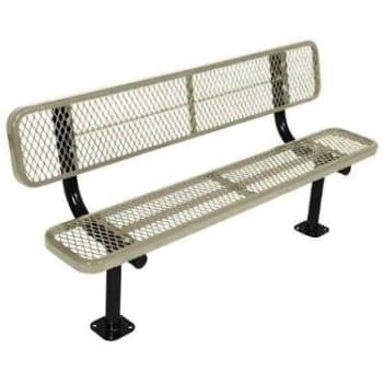 Image for Ultrasite® 6' Park Bench, Surface Mount, Thermoplastic Coated Steel, Diamond Pattern - Beige from HD Supply