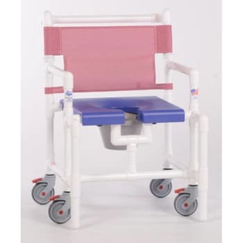 IPU® Elite 450 Lbs Shower Chair Commode With Blow Molded Seat, B-Wineberry