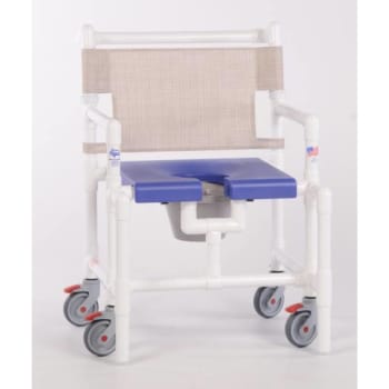 Ipu® Elite 450 Lbs Shower Chair Commode With Blow Molded Seat, B-Linen
