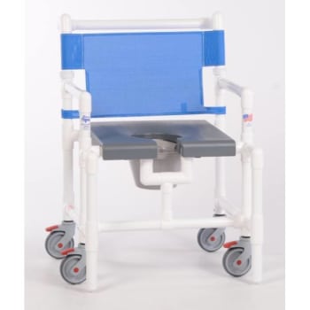 IPU Elite 450 Lbs Shower Chair Commode With Blow Molded Seat, G-Blue