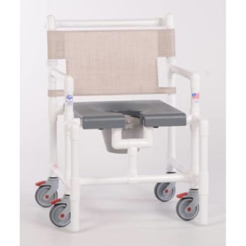 Ipu® Elite 450 Lbs Shower Chair Commode With Blow Molded Seat, G-Linen