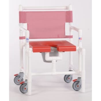 IPU® Elite 450 Lbs Shower Chair Commode With Blow Molded Seat, R-Wineberry