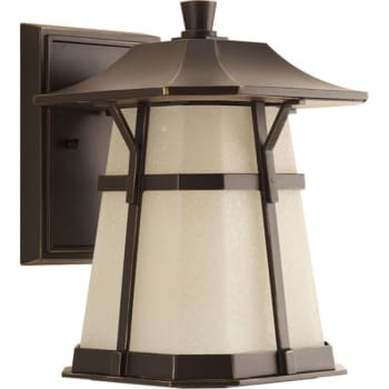 Image for Progress Lighting Led Bronze Medium Wall Lantern With Etched Glass 8.5 X 11.25 from HD Supply