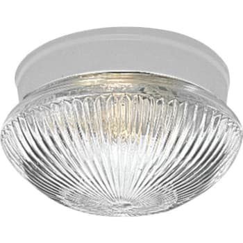 Image for Progress Lighting™ 7.5" 1-Light Mushroom Fixture, Clear Prismatic Glass, White from HD Supply