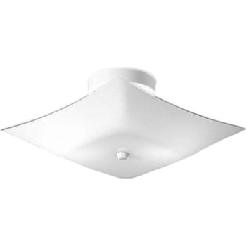 Image for Progress Lighting White Two-Light Flush Fixture With Square White Glass from HD Supply