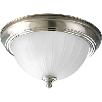 Image for Progress Lighting Nickel One-Light Flush Fixture With Etched Glass 11.375 X 6 from HD Supply