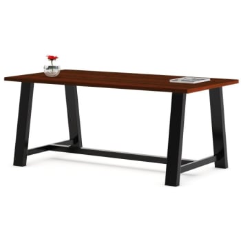 Image for KFI 36 x 72 x 30" H table with Vintage Steel frame Mahogany from HD Supply