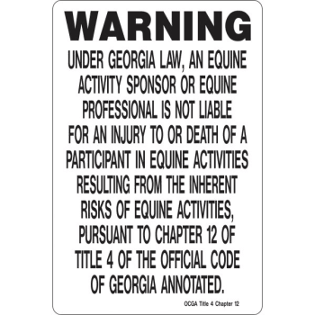 Image for Hy-Ko "warning Equine Activity/ga"  Aluminum Sign, 12" X 18" from HD Supply