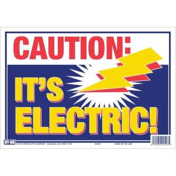 Image for Hy-Ko "it's Electric!" Polyethylene Sign, 9" X 13", Package Of 5 from HD Supply