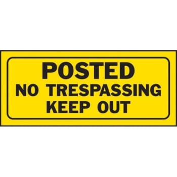 Hy-Ko "posted No Trespassing Keep Out" Polyethylene Sign, 6" X 14", Package Of 5