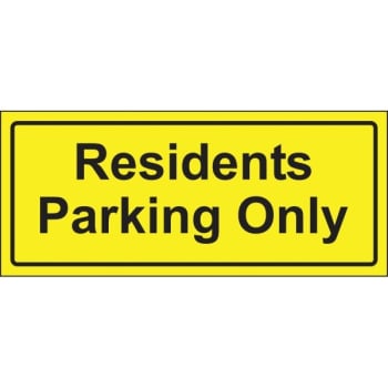 Image for HY-KO "Residents Parking Only" Plastic Sign, 14" x 6-1/4", Package of 5 from HD Supply