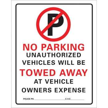 Image for Hy-Ko "no Parking" Polyethylene Sign, 19-1/4" X 15" from HD Supply