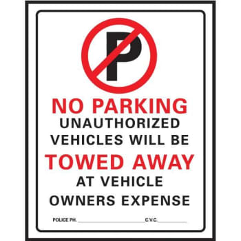 Image for Hy-ko "no Parking" Polyethylene Sign, 19-1/4" X 15" from HD Supply