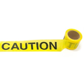 HY-KO 200' Yellow/Blue Caution Tape, LDPE Low Density Polyethylene, Package Of 3