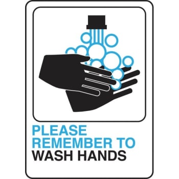 Image for Hy-Ko "please Wash Hands" Sign, White Plastic, 5" X 7", Package Of 5 from HD Supply